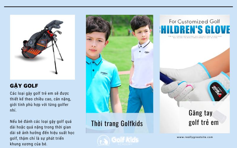 gậy golf và phụ kiện golf trẻ em