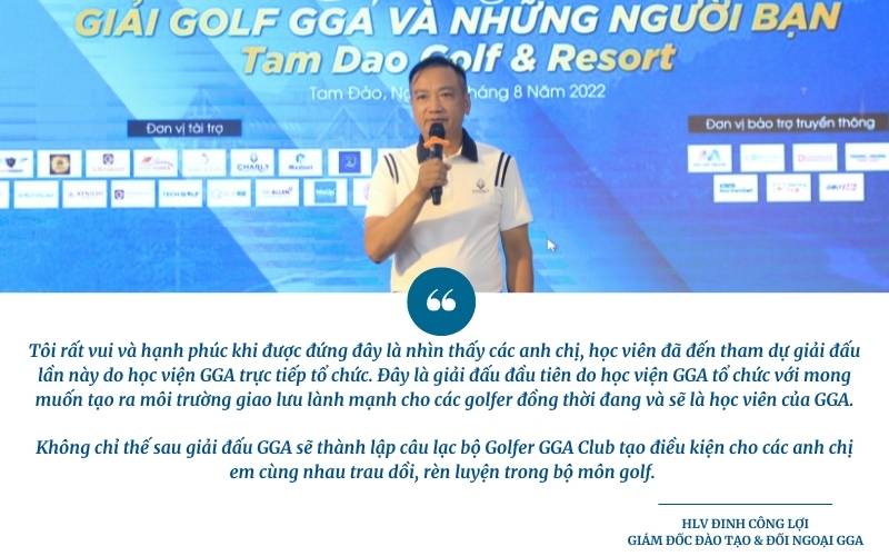 thầy dạy golf Đinh Công Lợi là chủ tích của CLB golf GGA