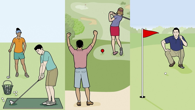 Swing và putting là kỹ thuật quan trọng mà golfer cần nắm