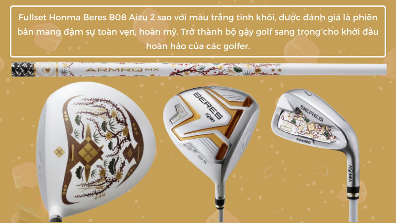 Đa số golfer đều dành lời khen cho bộ gậy Honma Beres B08 Aizu 2 Sao