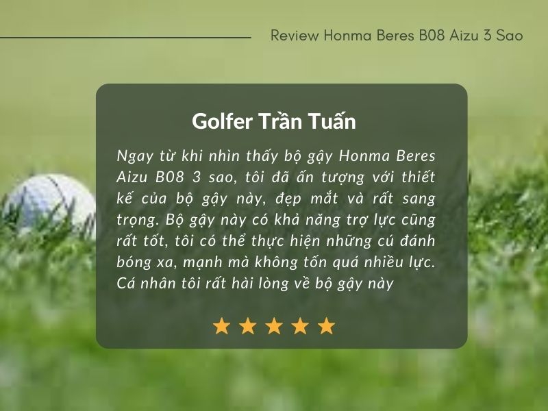 Golfer Trần Tuấn đã dành lời khuyên cho bộ gậy golf này