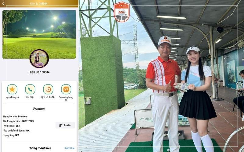 Nữ golfer Lê Hiền là học viên của HLV Trưởng Đinh Công Lợi