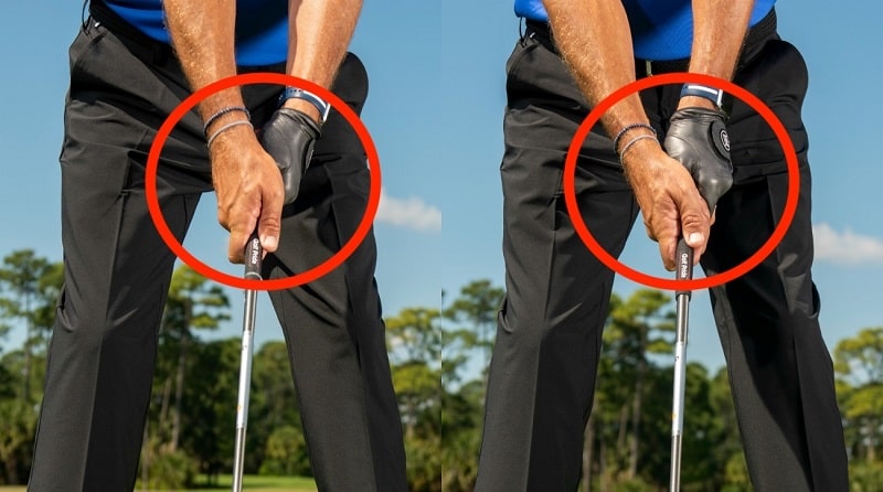 Tay cầm gậy golf là bộ phận tiếp xúc trực tiếp với tay của người chơi