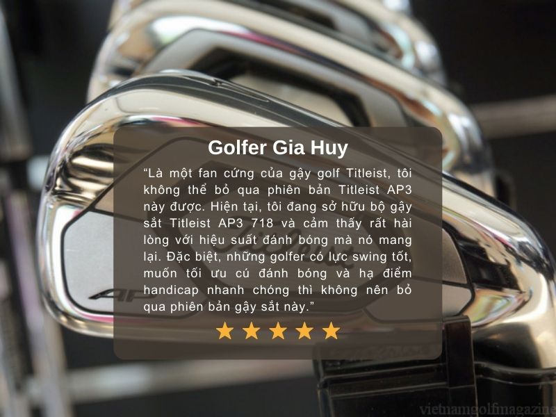 Golfer Gia Huy chia sẻ về bộ gậy sắt Titleist AP3